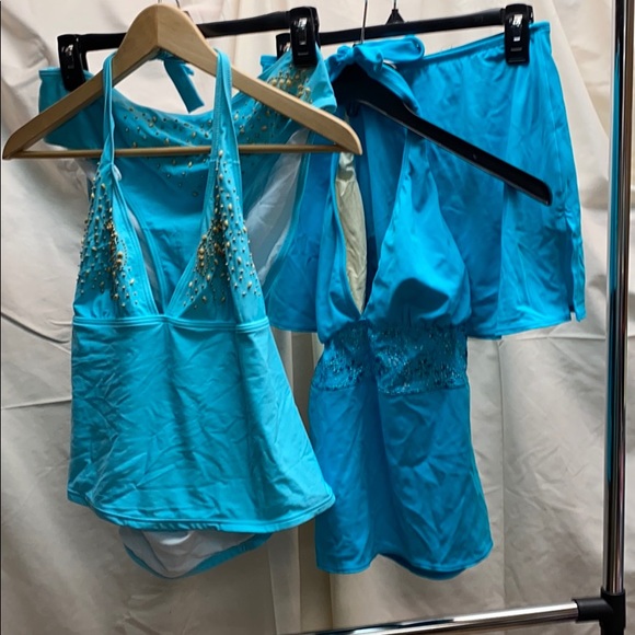 Tankini bundle turq/aqua size 14 /38DD & size 16 D - Picture 1 of 7